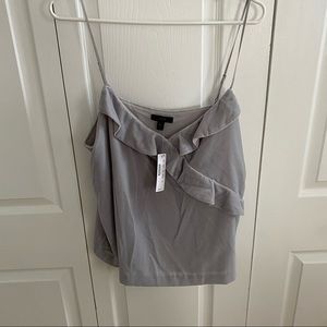 J. Crew Velvet ruffle tank